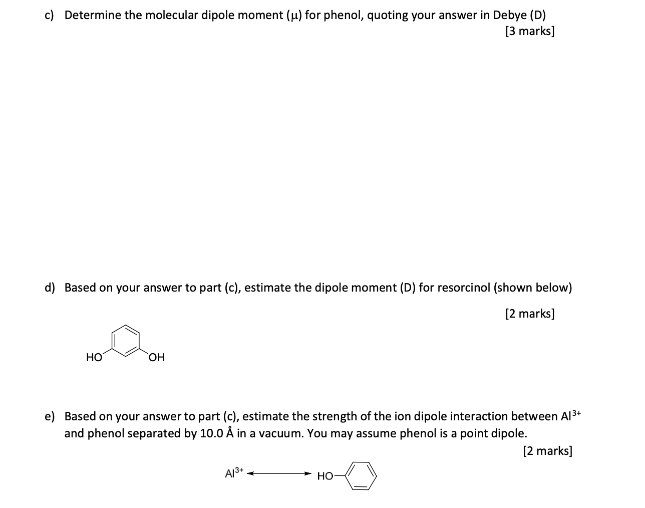 B1. The molar polarizability of phenol, C6H5OH, was | Chegg.com