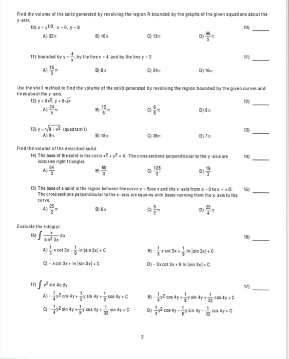 Solved Find the volume of the solid generated by revolving | Chegg.com