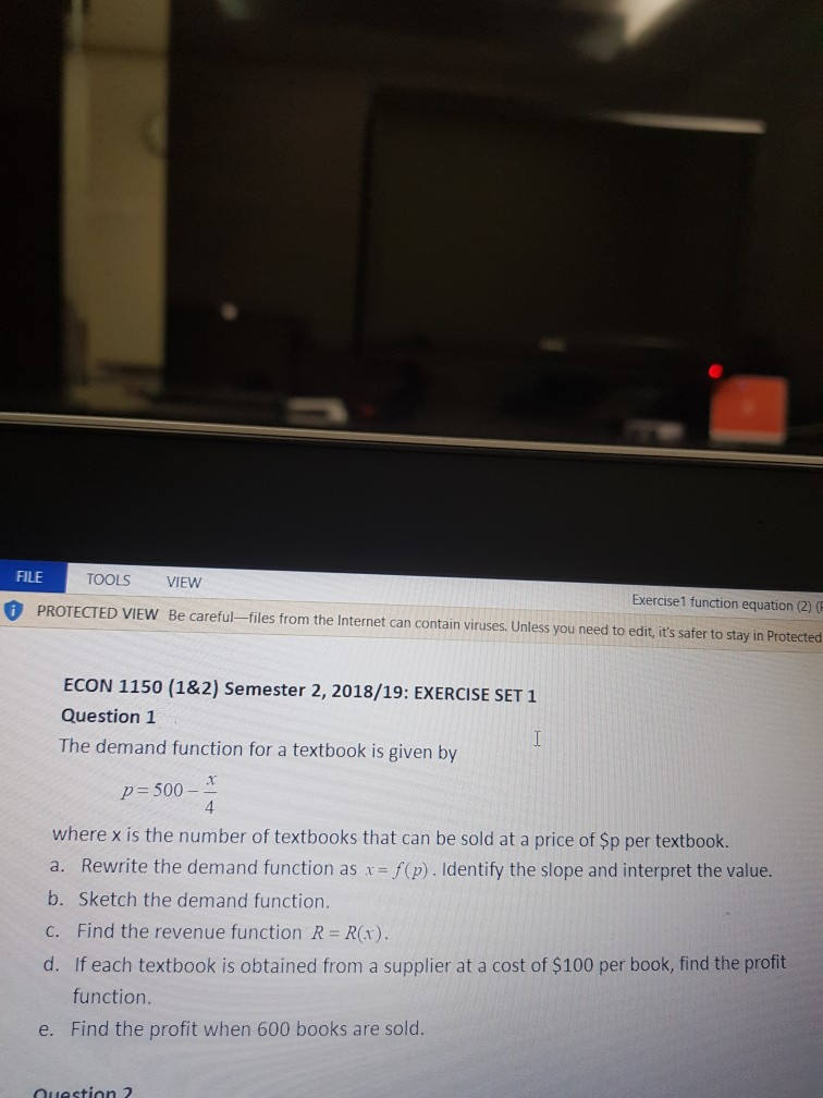 Solved FILE TOOLS VIEW Exercise1 function equation (2) G | Chegg.com