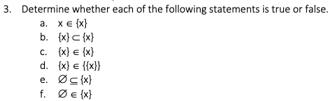 Solved 3. Determine whether each of the following statements | Chegg.com