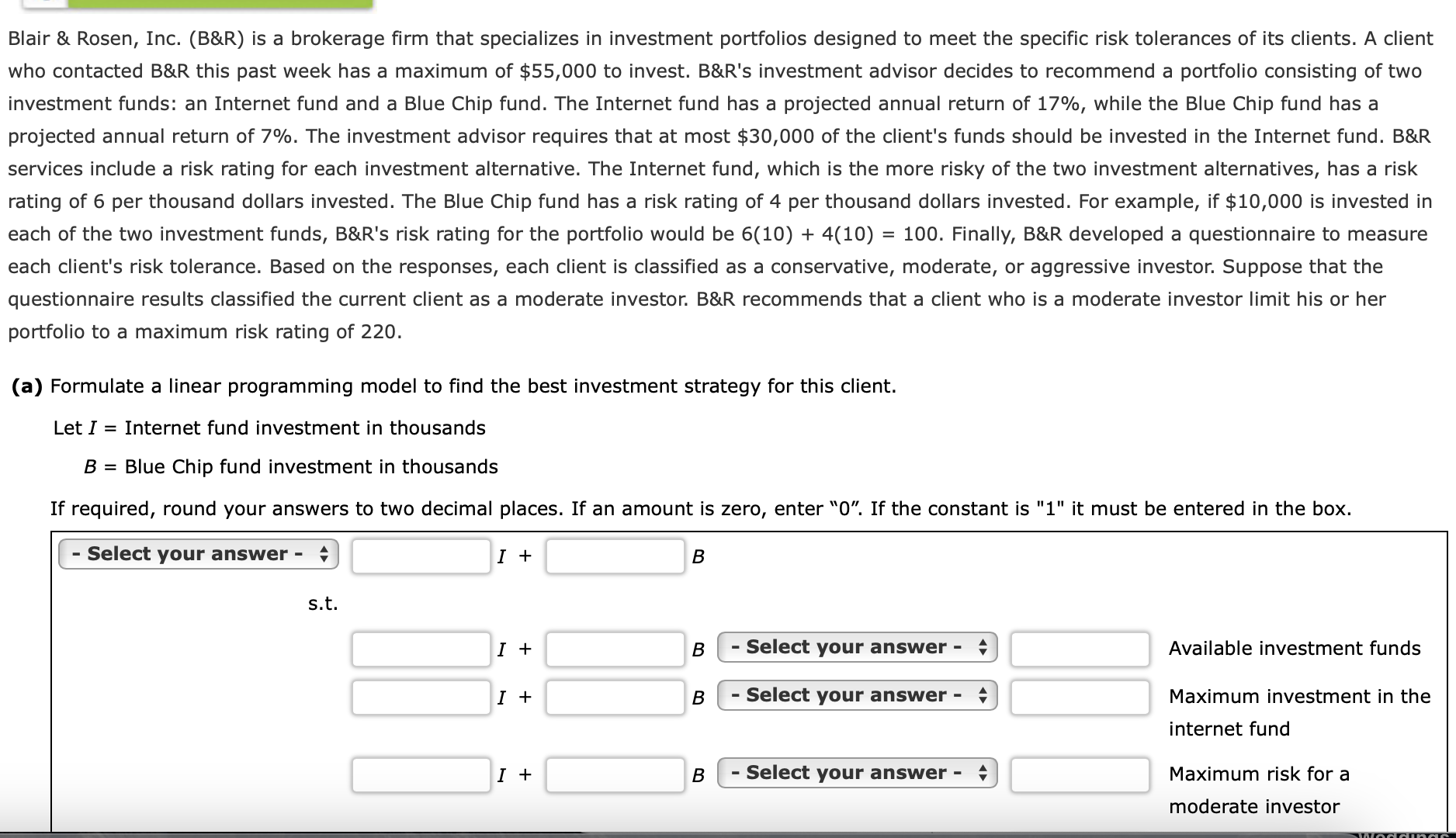 Blair \& Rosen, Inc. (B\&R) Is A Brokerage Firm That | Chegg.com