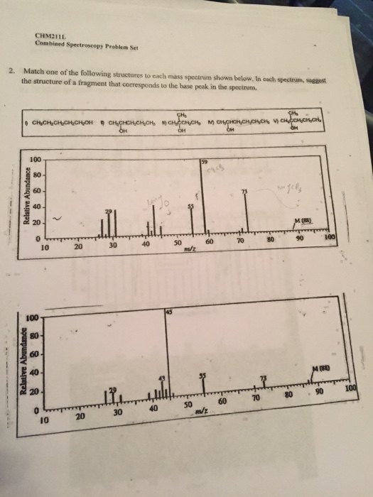 Solved CHM2111 Combined Spectroscopy Problem Set 2 Match one