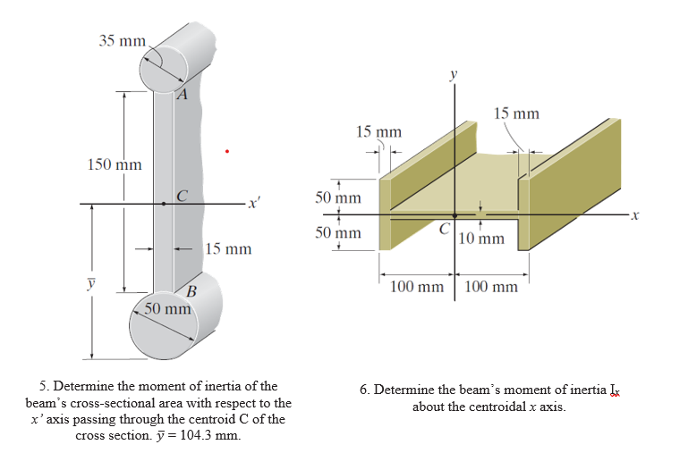 Solved 10-42. Determine the moment of inertia of the beam's