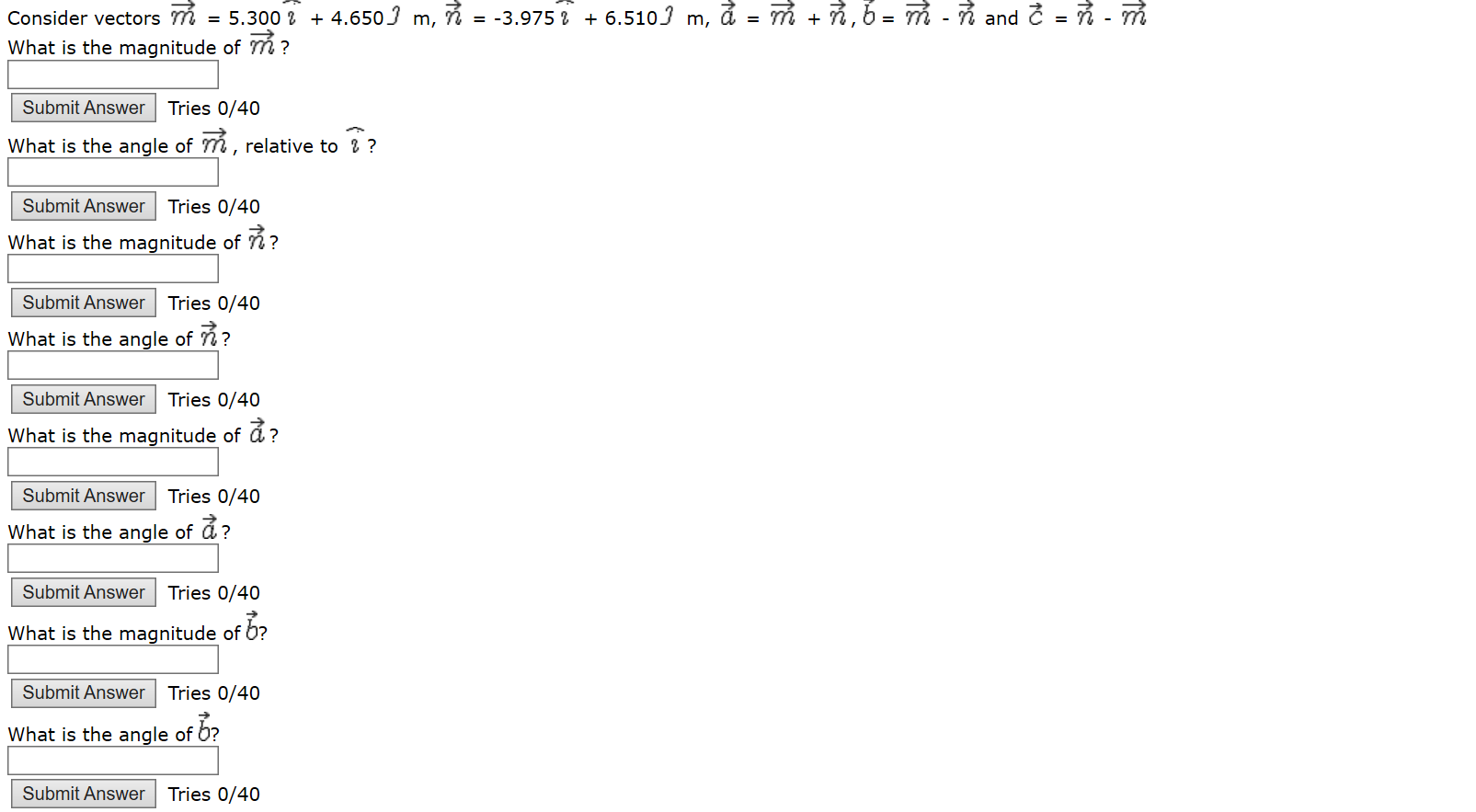 Solved N 6 M N And C N R Consider Vectors I 5 3 Chegg Com