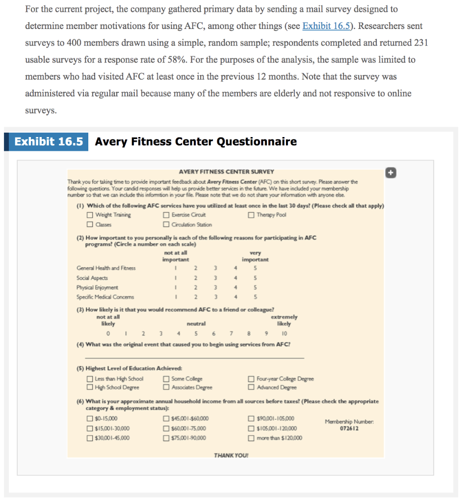 Solved 16 6 Avery Fitness Center Project Many Of The Key Chegg