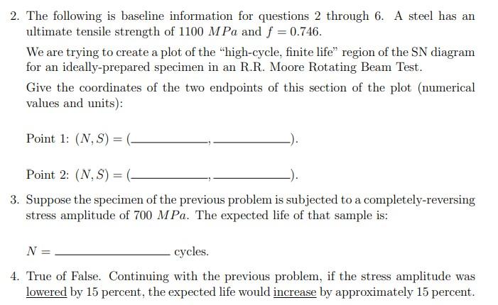 Solved 2. The following is baseline information for | Chegg.com