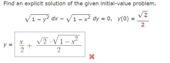 Solved Find an explicit solution of the given initial-value | Chegg.com