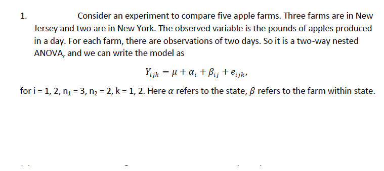 Solved For The Model In Problem 1, Place The Following | Chegg.com