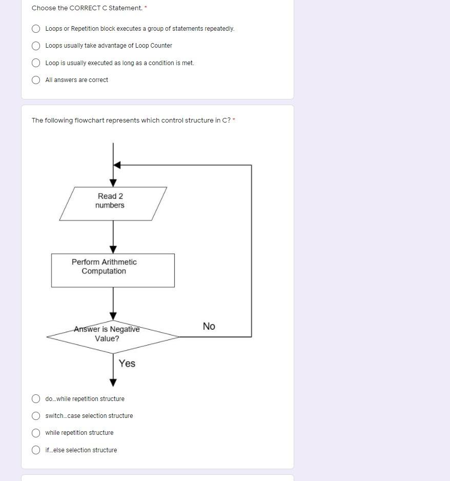 Solved Choose the CORRECT C while loop syntax * | Chegg.com