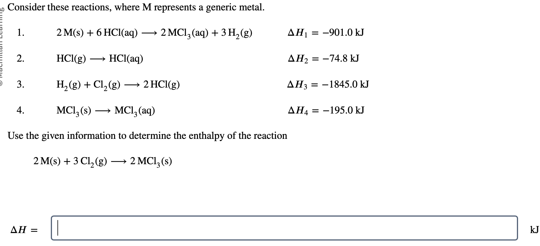 Solved Consider these reactions, where M represents a | Chegg.com