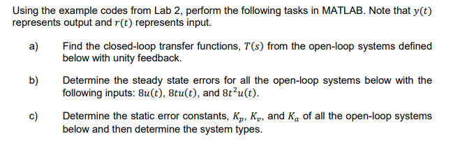 Solved Using the example codes from Lab 2, perform the | Chegg.com