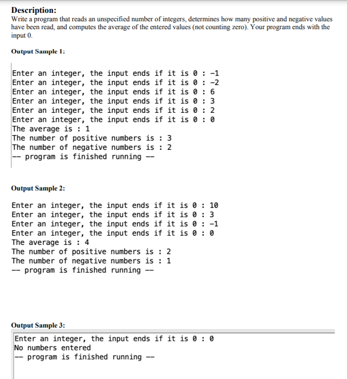Solved Description: Write a program that reads an | Chegg.com