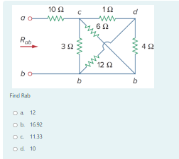 Solved Find Rab a. 12 b. 16.92 c. 11.33 d. 10 | Chegg.com