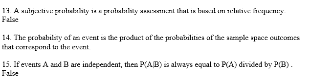 Subjective Prob Solved 13. A subjective probability is a probability | Chegg.com
