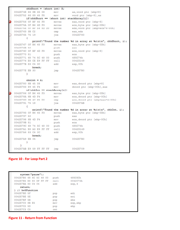 Solved Figure 10 - For Loop Part 2 Figure 11 - Return from | Chegg.com