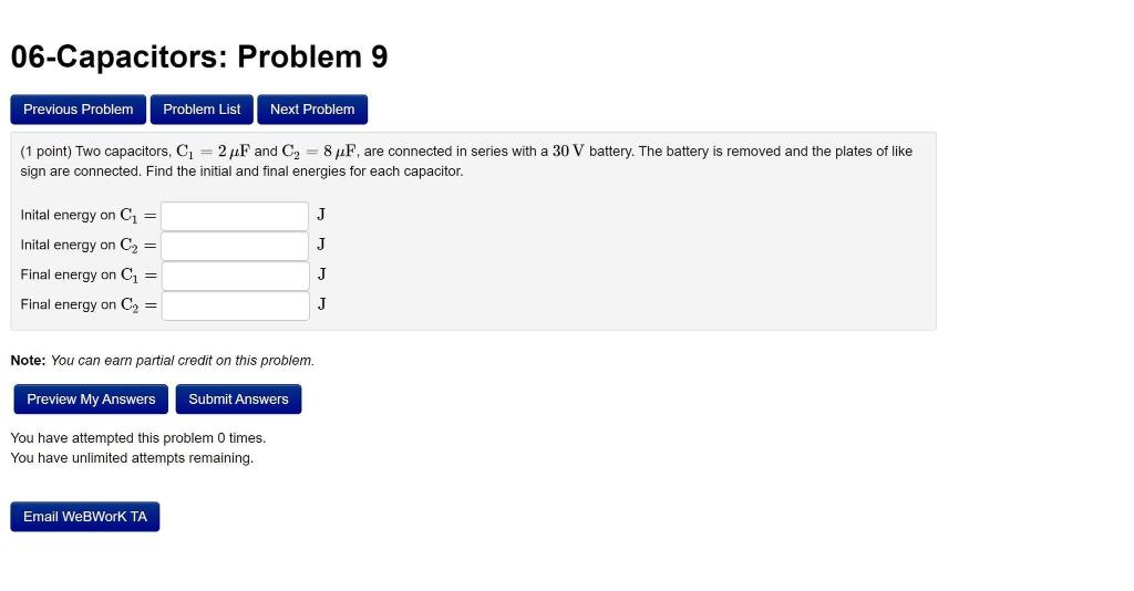 Solved 06-Capacitors: Problem 9 Previous Problem Problem | Chegg.com