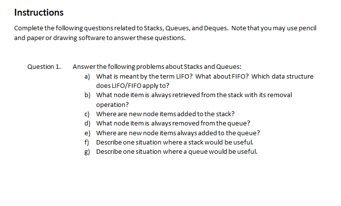 Solved Instructions Complete the following questions related | Chegg.com