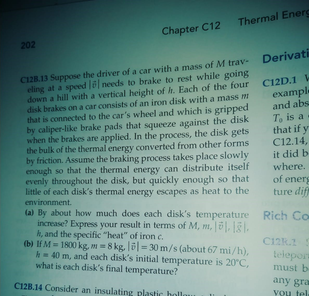 Solved Thermal Energ Chapter C12 2 Derivati C12d 1 1 Ex Chegg Com