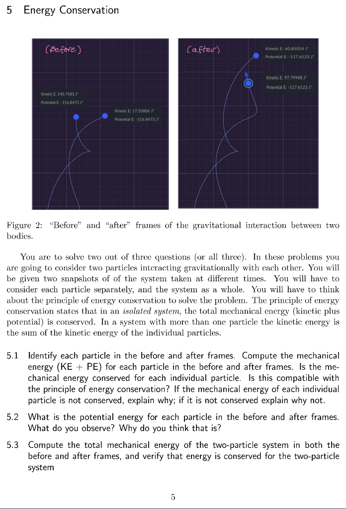 Solved 5 Energy Conservation Figure 2: "Before" and "after" | Chegg.com