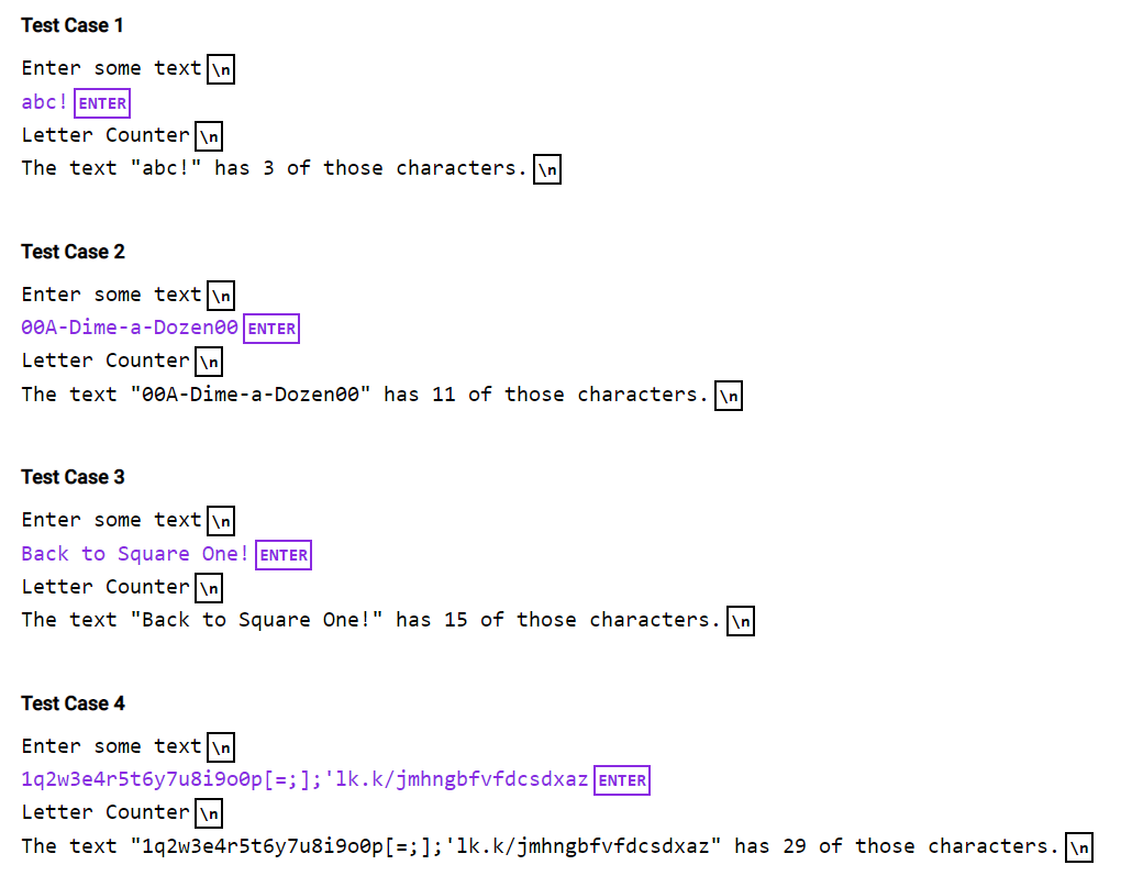 Solved Create a class called LetterCounter. Make this class | Chegg.com