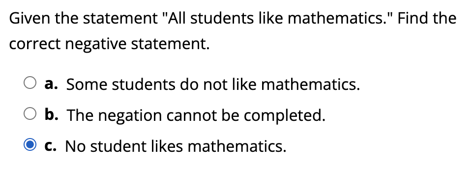 Solved Given the statement 