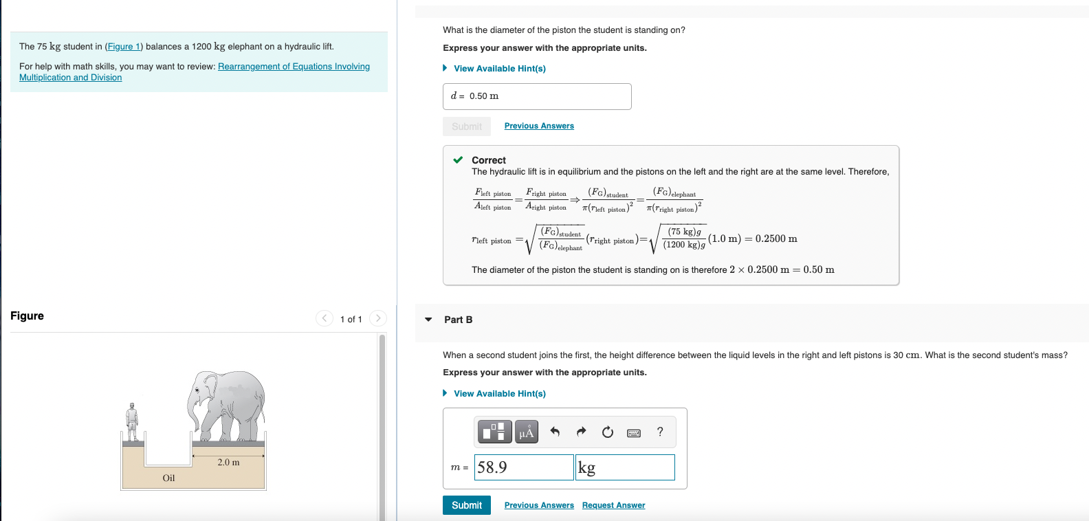 Solved What is the diameter of the piston the student is | Chegg.com