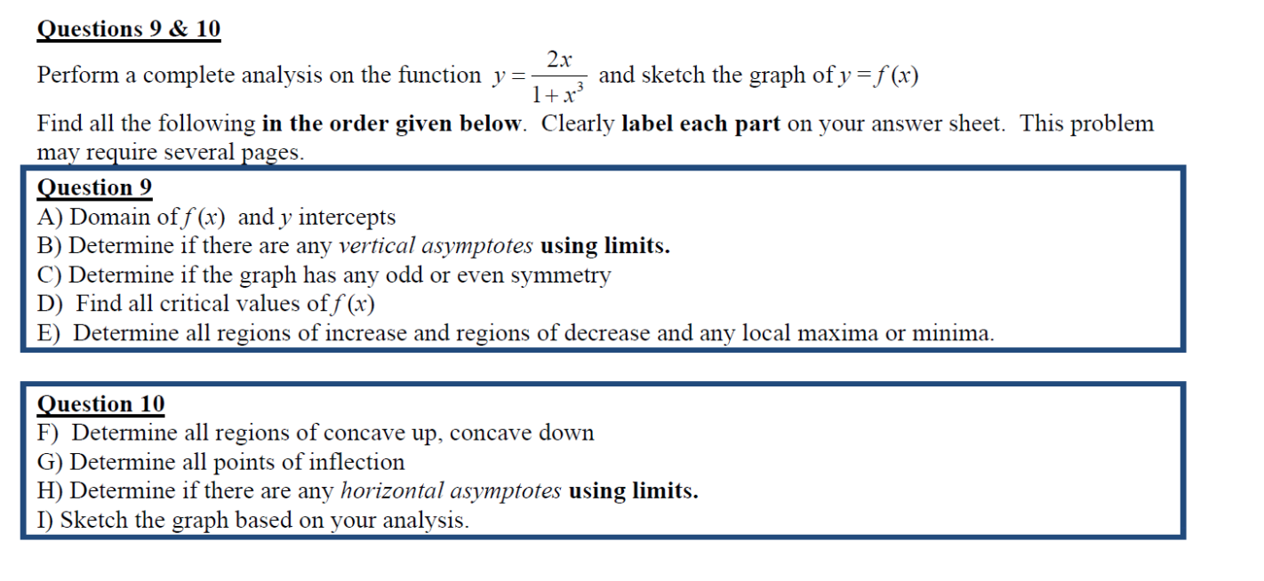 Solved Questions 9 & 10 Perform a complete analysis on the | Chegg.com