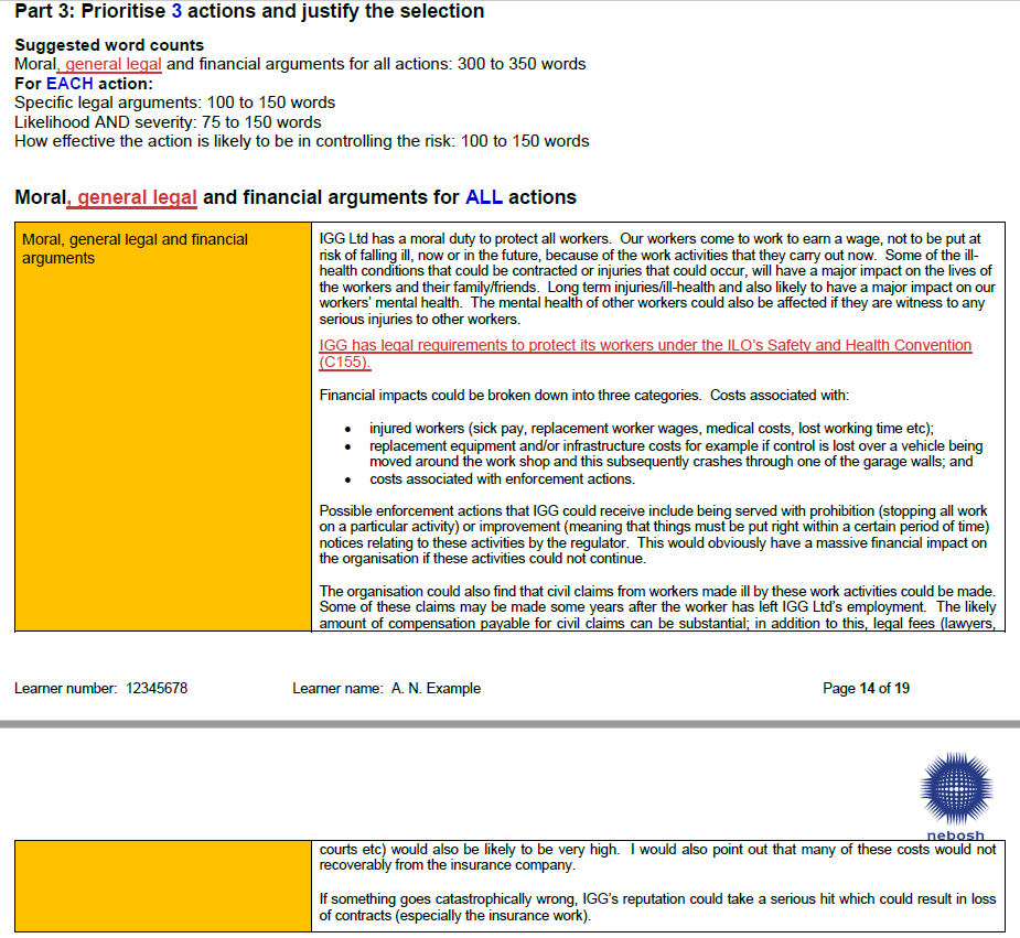 Part 3 Prioritise 3 Actions And Justify The Chegg Com