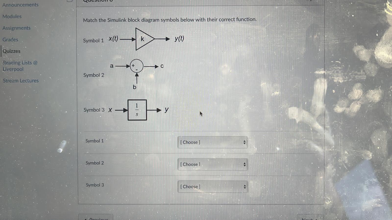 Solved Announcements Modules Match the Simulink block | Chegg.com