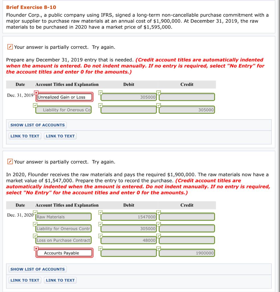 Solved Brief Exercise 810 Flounder Corp., a public company