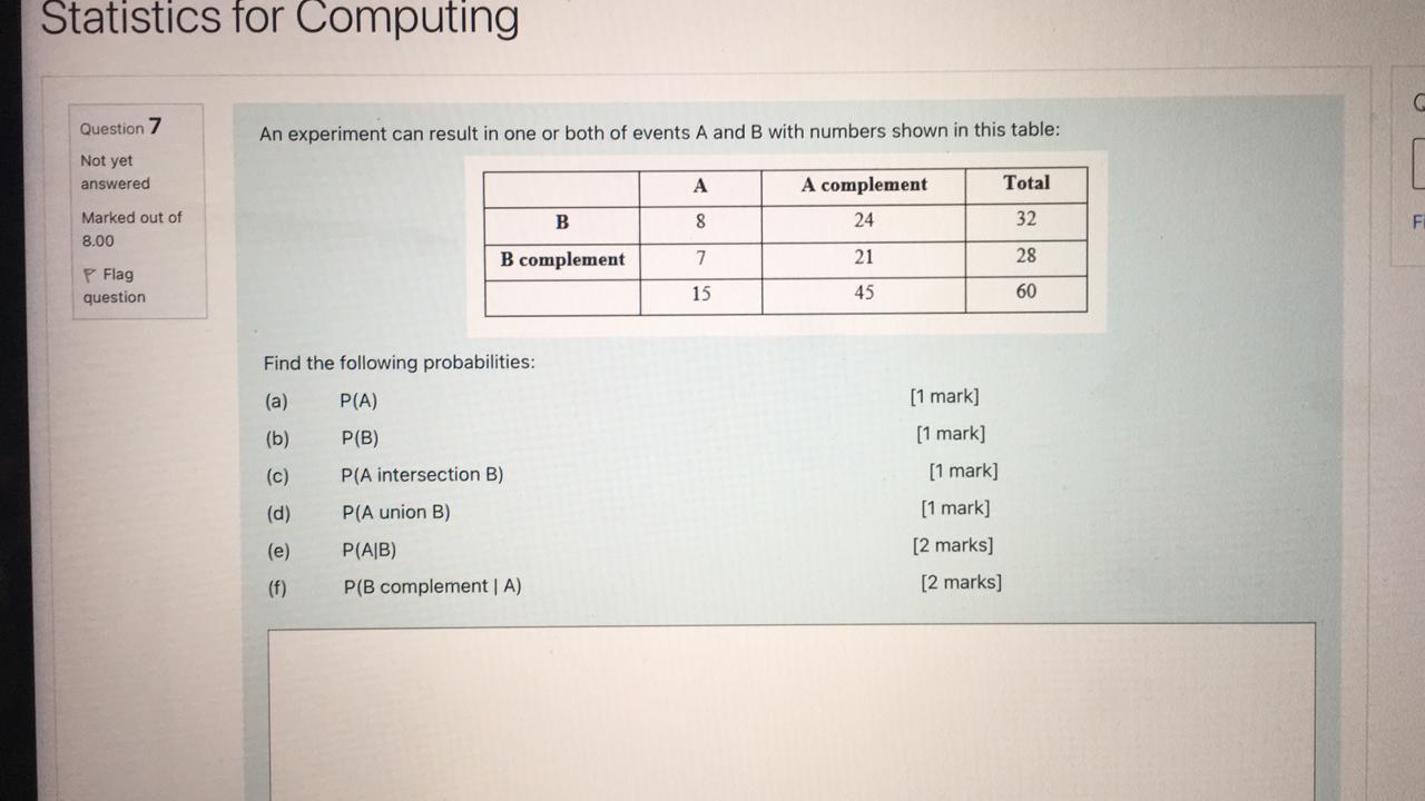Solved Statistics for Computing C Question 7 An experiment | Chegg.com
