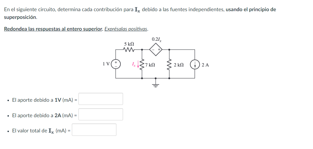 En El Siguiente Circuito, Determina Cada Contribución | Chegg.com