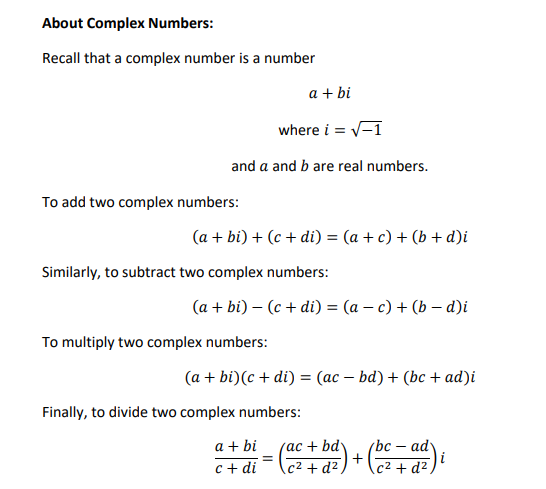 Solved Writing class ComplexNumber: First, the class that | Chegg.com