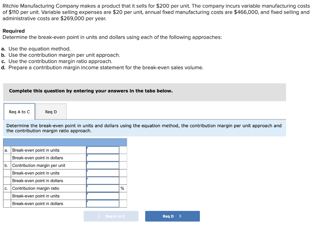 Solved Ritchie Manufacturing Company makes a product that it