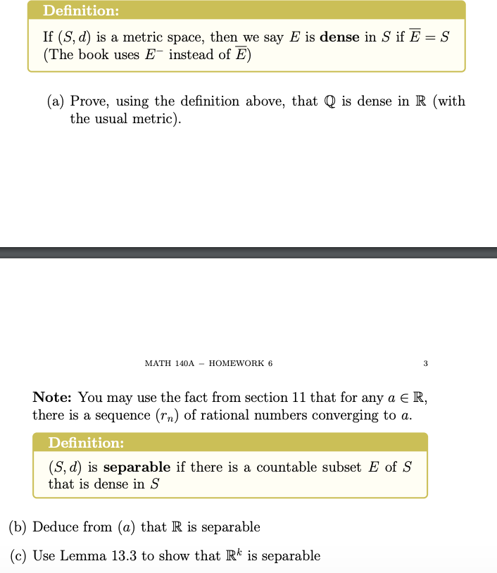 Solved Definition If S D Is A Metric Space Then We S Chegg Com