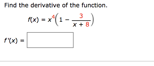 Solved Find the derivative of the function. f(x) = x*(1 - | Chegg.com