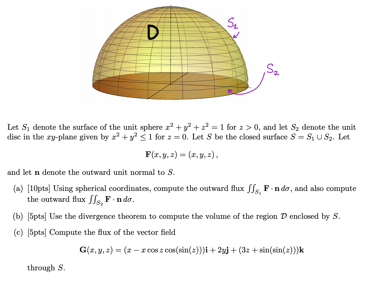 Solved Se D S2 Let Si Denote The Surface Of The Unit Sphe Chegg Com