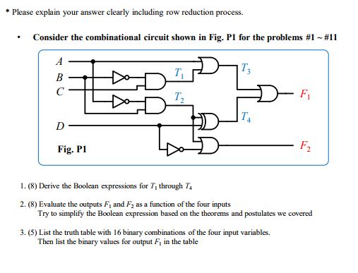 Solved * Please explain your answer clearly including row | Chegg.com