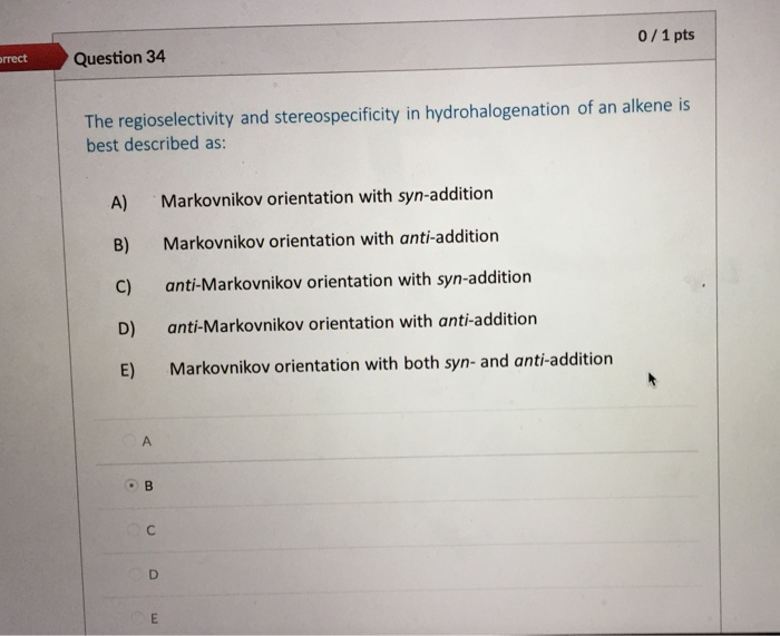 Solved The Regioselectivity And Stereospecificity In | Chegg.com