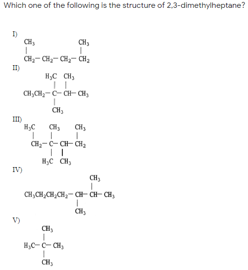 Solved Which one of the following is the structure of | Chegg.com