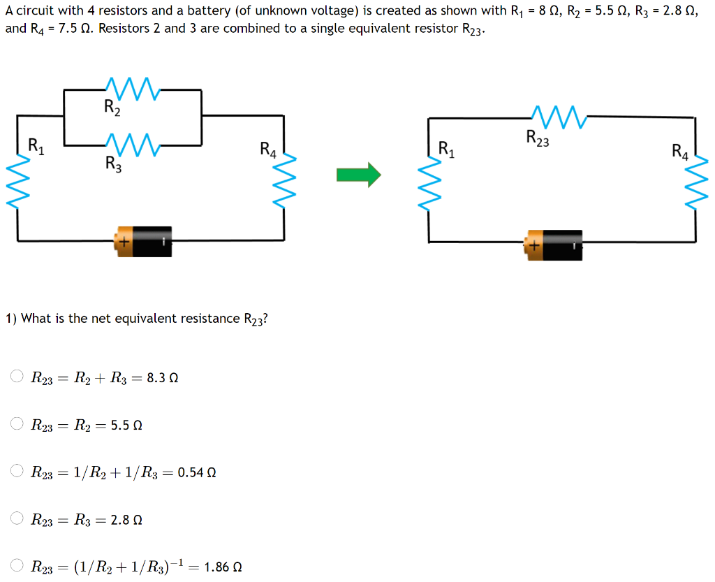 Solved A Circuit With Resistors And A Battery Of Unknown Chegg Com