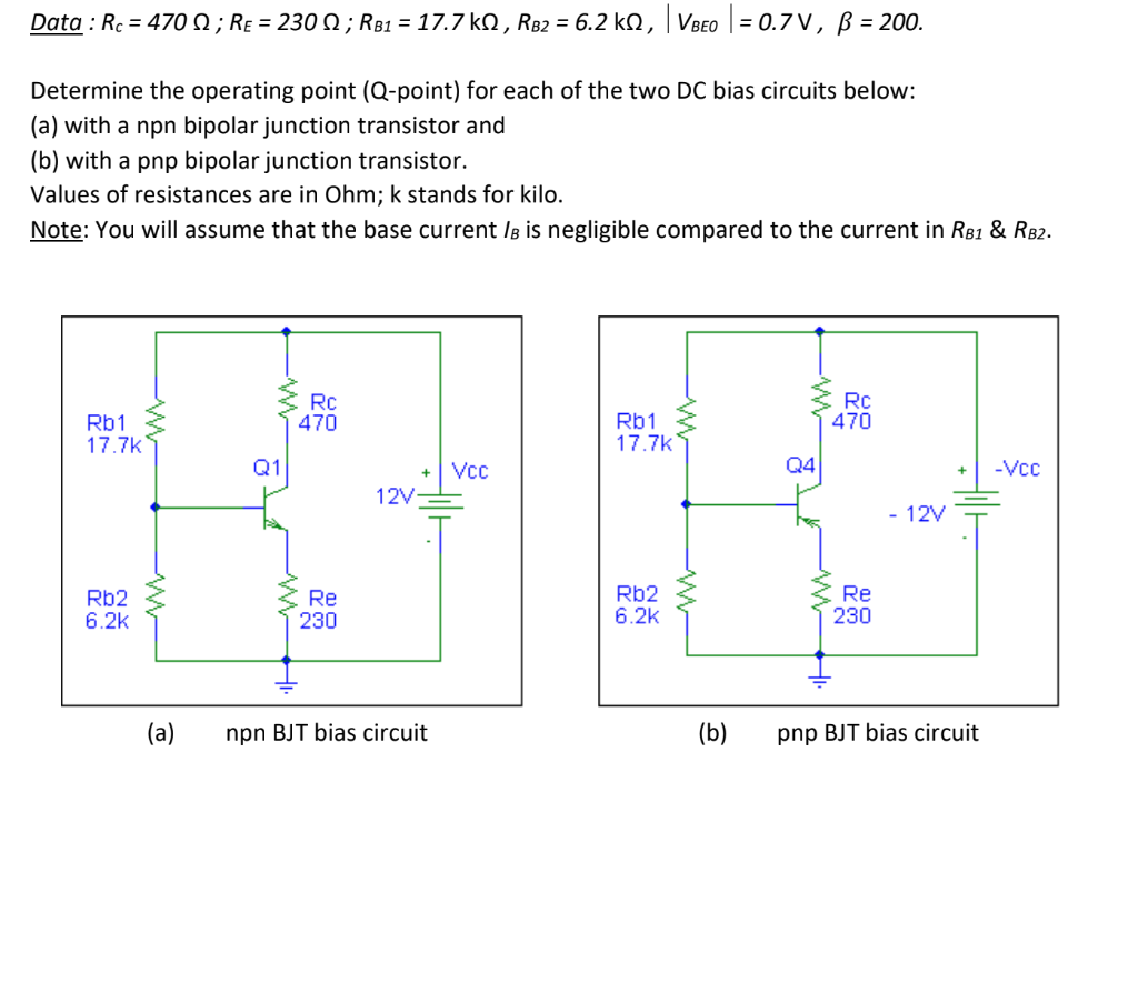 Solved Data Rc 470 12 Re 230 N Rb1 17 7 Kn R Chegg Com