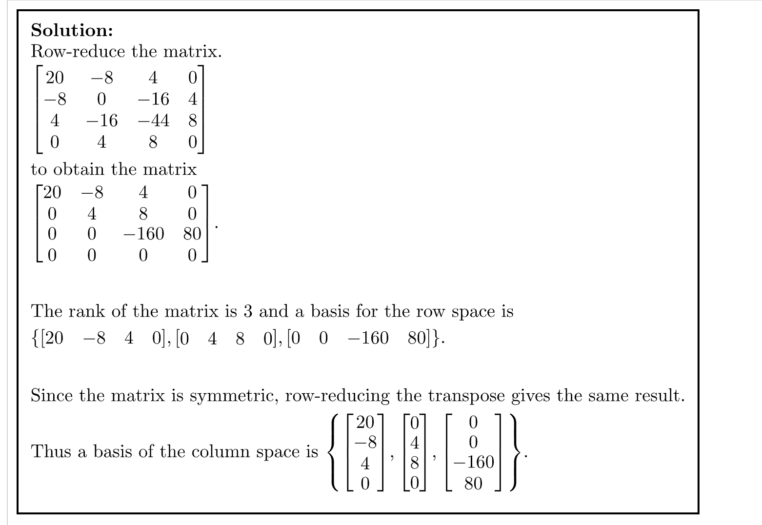 Solved Solution:Row-reduce the | Chegg.com