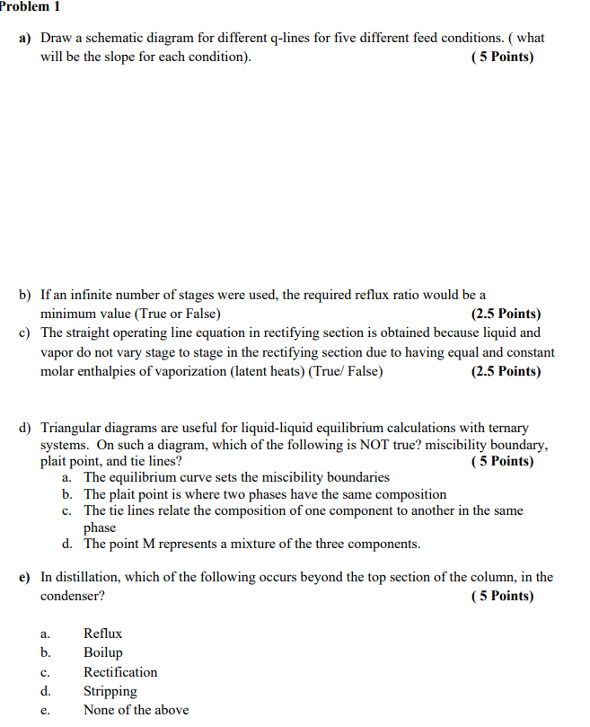 Solved Problem 1 a) Draw a schematic diagram for different | Chegg.com