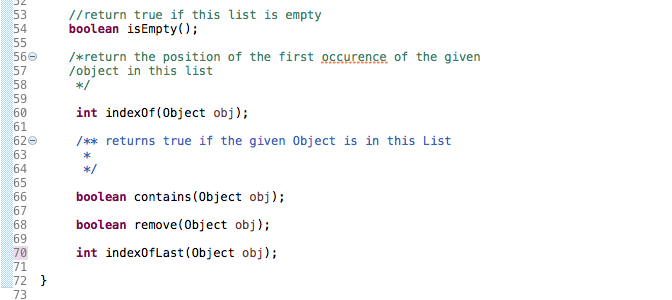 Solved الا ا * 10 11 public interface List { 120 /** | Chegg.com