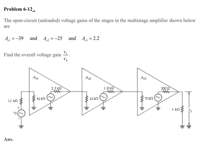 Solved Problem 6-12. The Open-circuit (unloaded) Voltage | Chegg.com