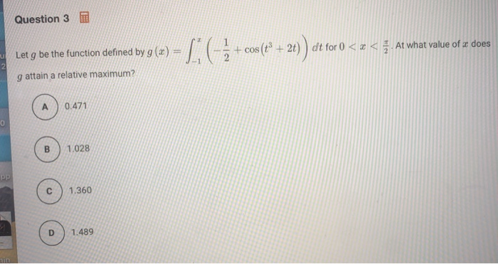 Solved Question 3 5 Lg Cos E 2t 2at Cos Tº Chegg Com