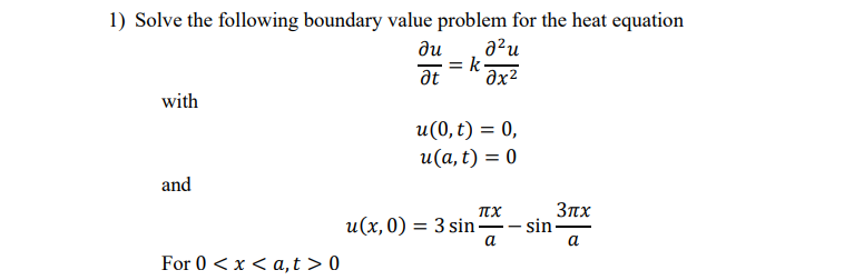 Solved = 1) Solve The Following Boundary Value Problem For | Chegg.com