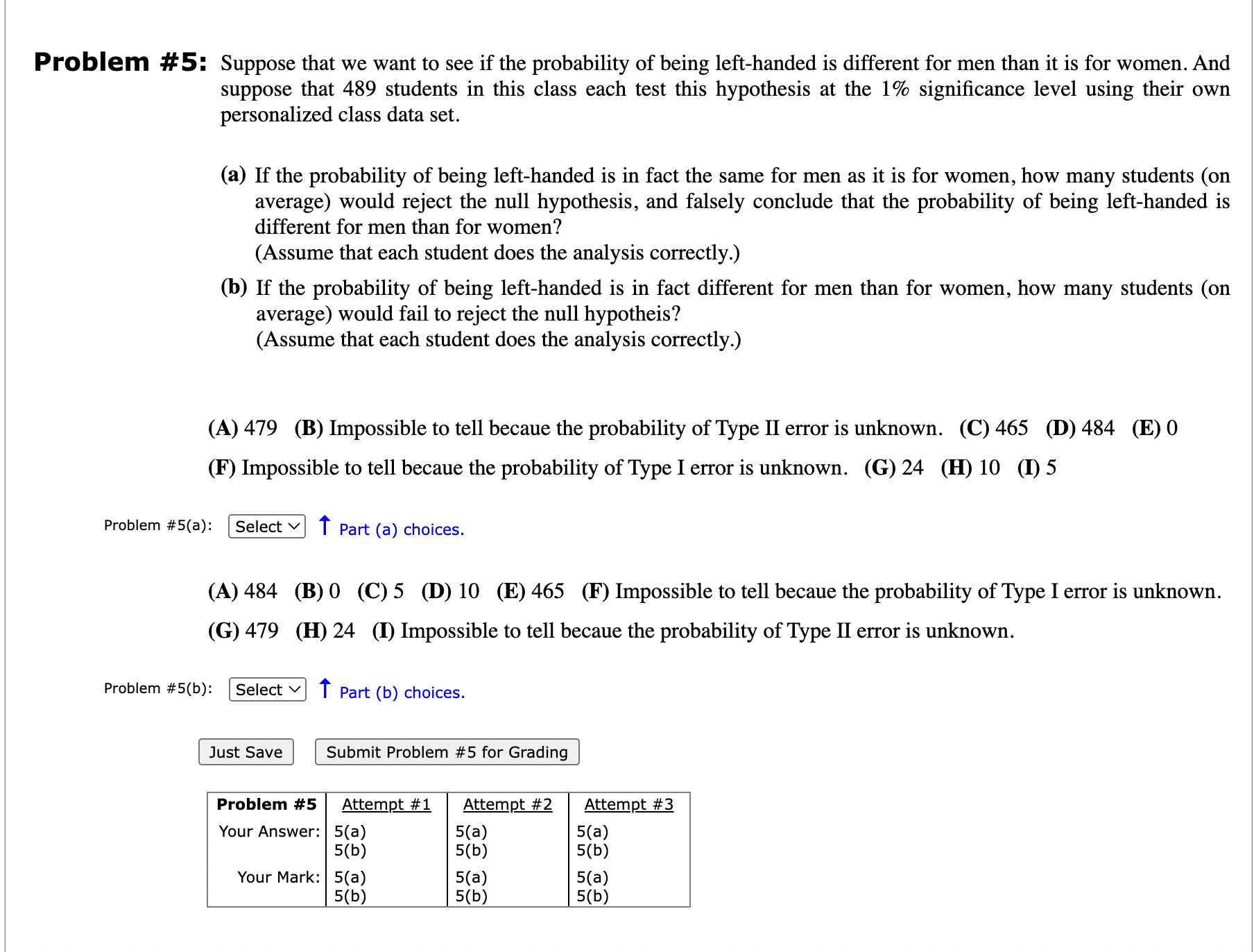 Solved \# 5: Suppose that we want to see if the probability | Chegg.com