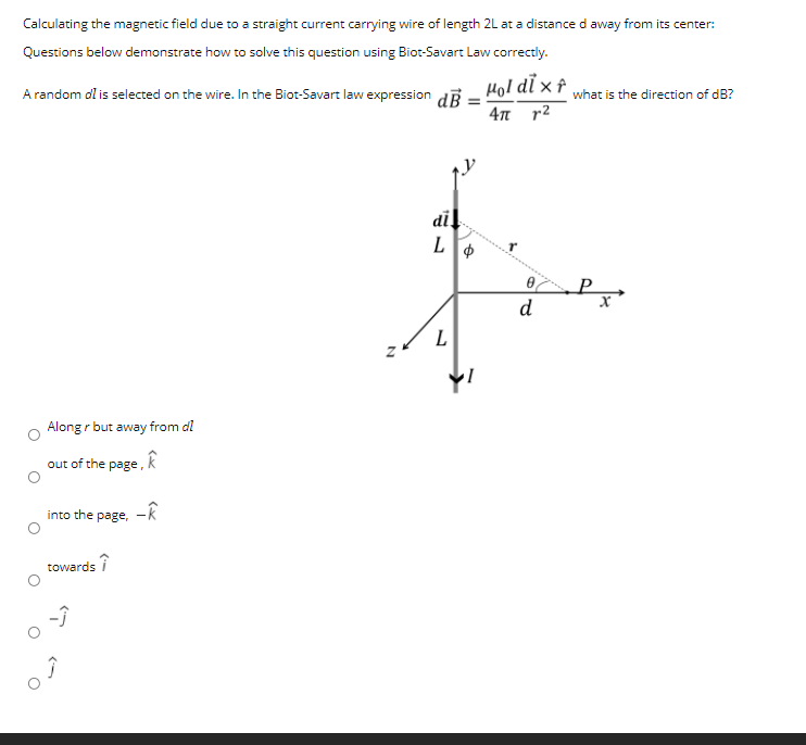 Solved Calculating the magnetic field due to a straight | Chegg.com